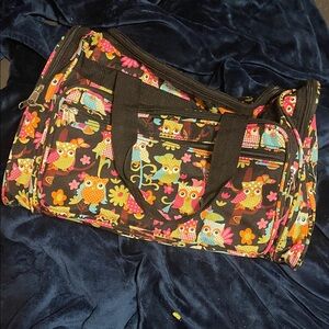 Colorful Owl Print Duffel Bag